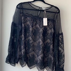 Black lacy sundance top